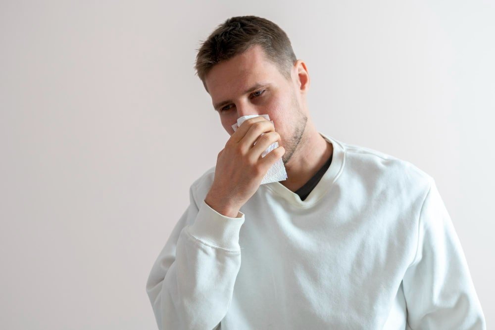 man_with_stuffed_nose_after_rhinoplasty