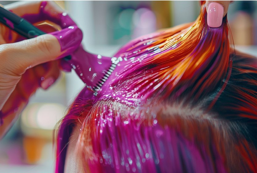 woman_getting_hair_dye_after_forehead_reduction_in_turkey